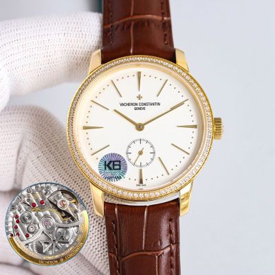 Vacheron Constantin Traditionnelle 4400as Movement Men 316L Steel Waterproof 30m White Face Gold Case Watch